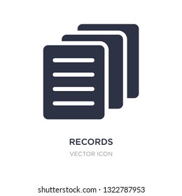 records icon on white background. Simple element illustration from Health and medical concept. records sign icon symbol design.