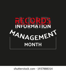 Records And Information Management Month. Geometric Design Suitable For Greeting Card Poster And Banner