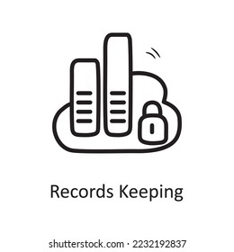 Records keeping vector outline Icon Design illustration. Business Symbol on White background EPS 10 File