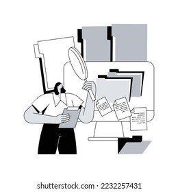 Records management abstract concept vector illustration. Electronic records keeping, enterprise information files, archive management, document tracking, administrative system abstract metaphor.