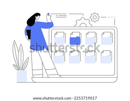 Records management abstract concept vector illustration. Electronic records keeping, enterprise information files, archive management, document tracking, administrative system abstract metaphor.