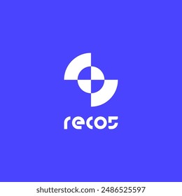 Recos Logo Concept technology for business, company, and brand. with circle icon