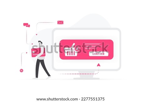 Recover abandoned carts in e-commerce concept. Sending personal marketing emails to shoppers who leave during checkout, reminding them to purchase items in their cart