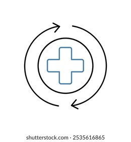 recover concept line icon. Simple element illustration. recover concept outline symbol design.