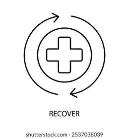 Icono de línea de concepto de recuperación. Ilustración de elemento simple. recuperar diseño de símbolo de contorno de concepto.