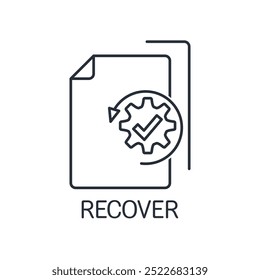 Recover data, document.Vector linear icon isolated on white background.