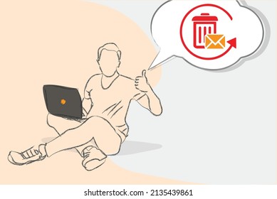Recover delete mails icon vector design