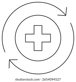 Icono de recuperación, recupere más fuerte su camino a la curación, rebote de nuevo a la salud con confianza, Vector