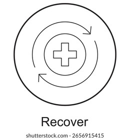 Recover icon, Recover Stronger Your Path to Healing, Bounce Back to Health with Confidence, vector