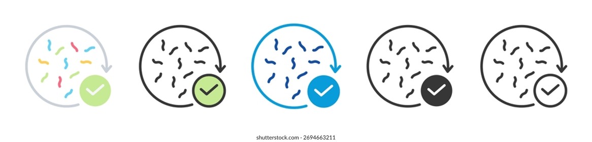 recovered fiber icon set multi style various collection