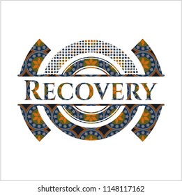 Recovery arabesque badge. arabic decoration.