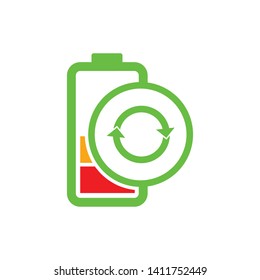 Recovery Battery icon vector. Battery Logo Illustration Template For Icon Technology Industrial.