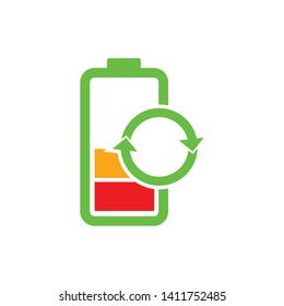 Recovery Battery icon vector. Battery Logo Illustration Template For Icon Technology Industrial.