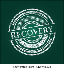 Recovery chalk emblem written on a blackboard