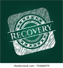 Recovery chalk emblem written on a blackboard