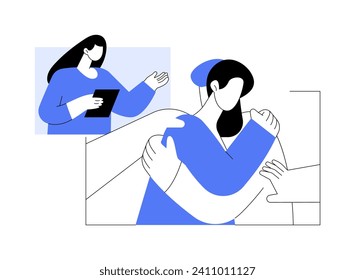 Recovery coach isolated cartoon vector illustrations. Group of addicted diverse people at recovery coach session, mental health, personal growth, common problems solution vector cartoon.