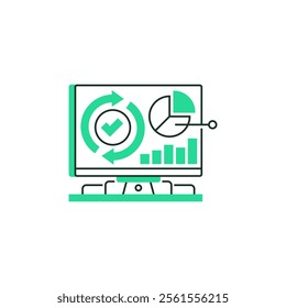 Recovery Dashboard Line Icon. linear style sign for mobile concept and web design. Outline vector icon.