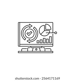 Recovery Dashboard Line Icon. linear style sign for mobile concept and web design. Outline vector icon.