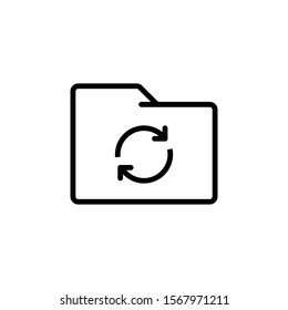 Recovery Folder Icon with Outline Style, Vector Editable