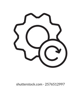 Recovery gear icon Outline vector for web ui