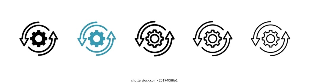 Conjunto de iconos de Vector de engranaje de recuperación. EPS 10