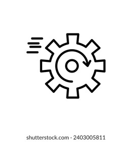 Recovery gear vector line icon illustration
