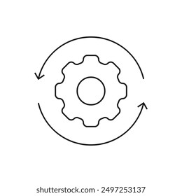Recovery gear. Workflow, productivity, optimization icon line style isolated on white background. Vector illustration