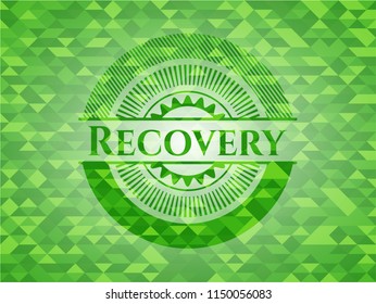 Recovery green emblem with mosaic background