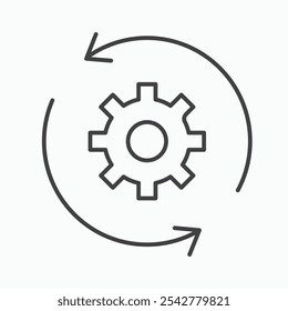 Recovery icon in black and white outlined stroke