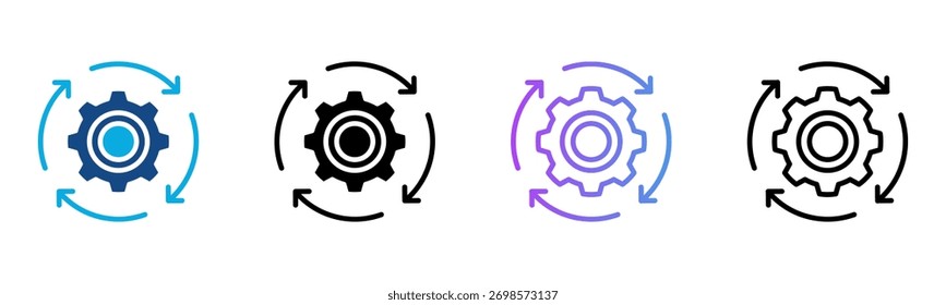 Recovery Icon Multiple Style Vector Illustration
