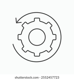 Ícone de recuperação definido no estilo de linha preta.