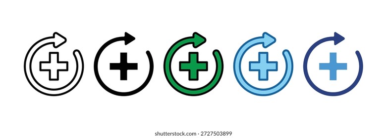 Conjunto de iconos de recuperación Colección de estilos múltiples
