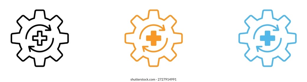 Vector de conjunto de iconos de recuperación. símbolo de mejora continua. Ilustración vectorial.