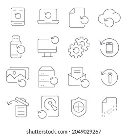 Recovery  icons set. Recovery  pack symbol vector elements for infographic web