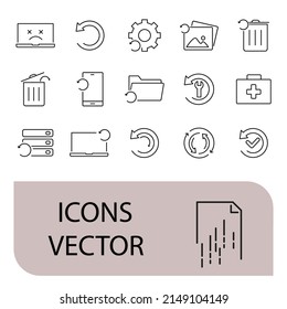 Recovery icons set . ranking pack symbol vector elements for infographic web