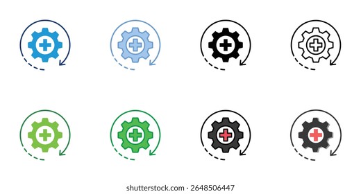 Recovery Icons Set Vector Multiple Style Collection