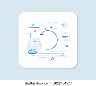 Recovery info line icon. Abstract square vector button. Backup data sign. Restore information symbol. Recovery data line icon. Quality concept badge. Vector
