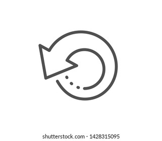 Recovery info line icon. Backup data sign. Restore information symbol. Quality design element. Linear style recovery data icon. Editable stroke. Vector