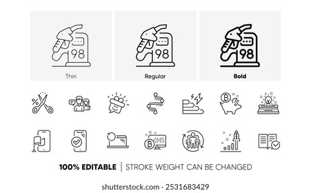 Recovery laptop, Teamwork and Typewriter line icons. Pack of Bitcoin coin, Location app, Approved phone icon. People talking, Petrol station, Bitcoin system pictogram. Consumption growth. Vector
