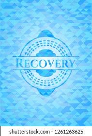 Recovery light blue emblem with mosaic background