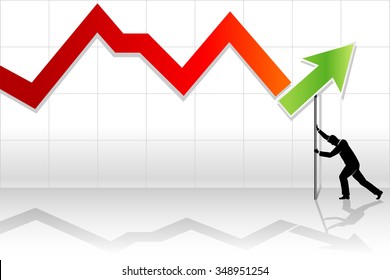 Recovery Line Graph-a man placing graph projection