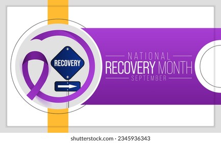 Recovery month is observed every year during September to educate the public about substance abuse treatments and mental health services. Vector illustration
