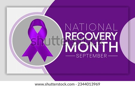 Recovery month is observed every year during September to educate the public about substance abuse treatments and mental health services. Vector illustration