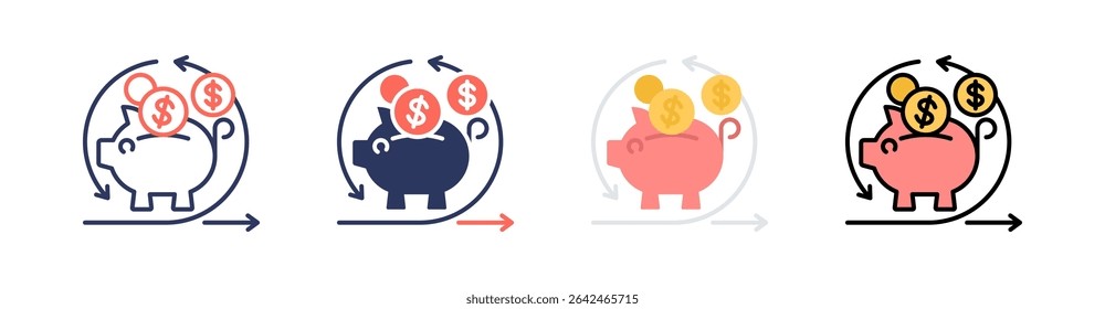 Recovery Multi Style Icon Set Vector