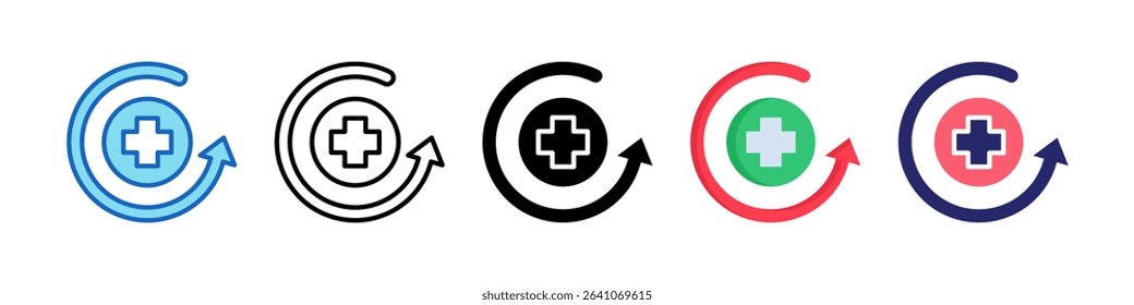Recovery Multiple Style Icon Set Collection.