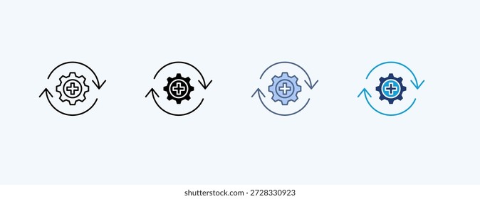 Wiederherstellungsvorgang Illustrationsvektor für mehrere Symbole
