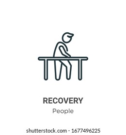 Recovery outline vector icon. Thin line black recovery icon, flat vector simple element illustration from editable people concept isolated stroke on white background