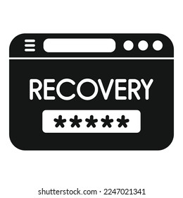 Recovery page icon simple vector. Ui log. Internet screen