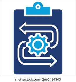 Recovery Plan Flat Blue Icon Vector Illustration