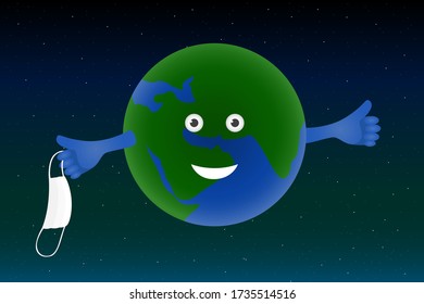 Recovery of planet Earth. Pandemic ending. Vector illustration.